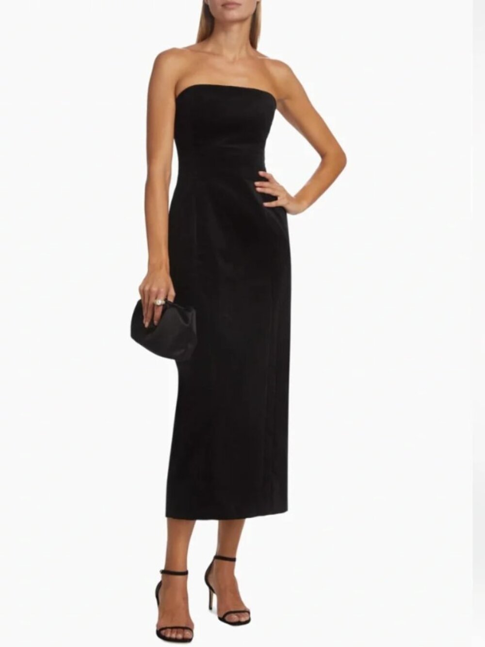 A.L.C.‎ Elizabeth Dress Womens 8 Black Strapless Midi